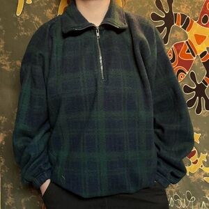 Vintage 90’s fleece plaid sweater size L in men’s